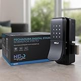 Avant Neo Fechadura Eletrônica Digital Smart Wi-Fi Biometria Stark Inteligente, Sobrepor Preta, Touch Screen