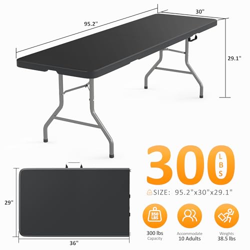 Table portable robuste de 2,4 m pour intérieur et extérieur