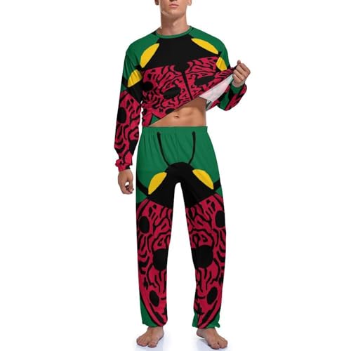 Pyjama Homme Coccinelle Ensemble Haut et Bas Manche Longue