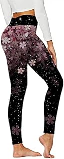 SDERG Women's Seamless High Waisted Gym Leggings Unique Design Power Stretch Yoga Pants Running Workout Leggings, Buttery Soft Leggings, Funky Leggings Womens Flower Printed Hip Lifting Yoga Trousers