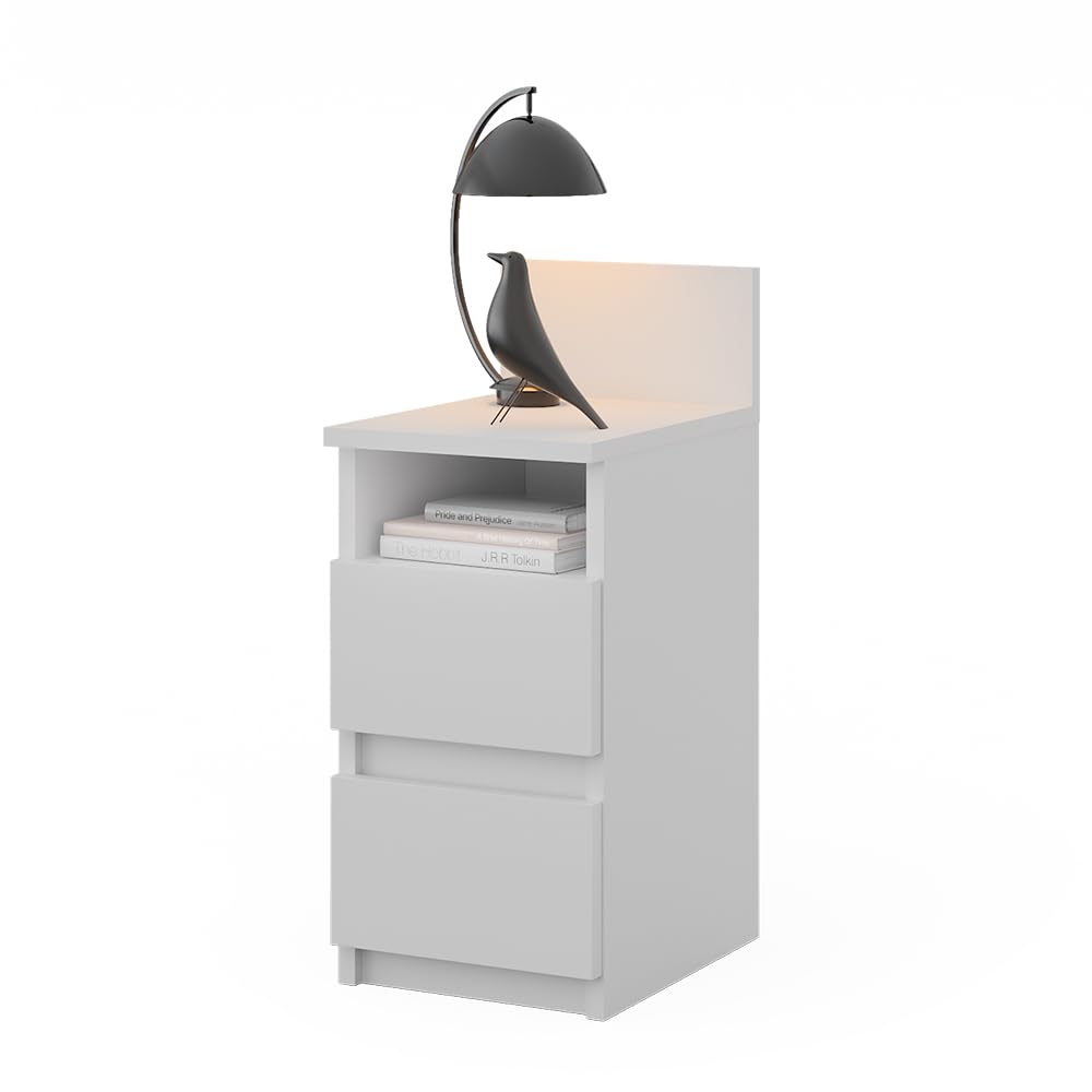 Vicco Nachttisch Monty, Weiß, 25 x 59.1 cm