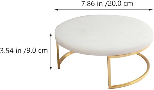 Miniatura 4 de Cabilock Bandeja de mármol para decoración de boda, dorada, redonda