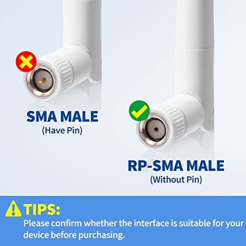 Image of Bingfu External WiFi Antenna RP-SMA 2.4GHz 5GHz 5.8GHz 3dBi Dual Band Wireless Antennas Replacement (2-Pack) for WiFi Router Security IP Camera Access Point USB WiFi Adapter