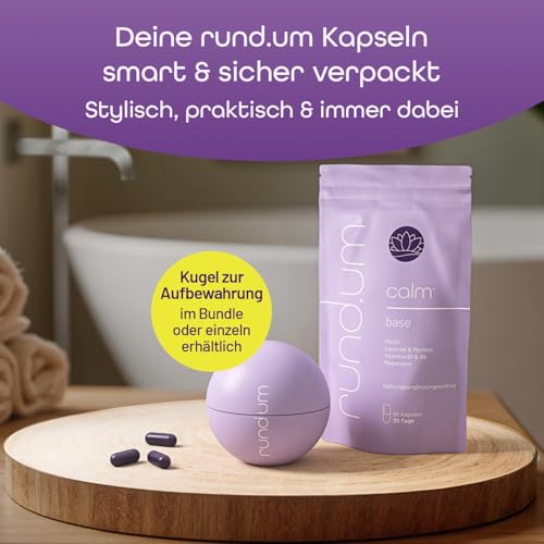 rund.um calm - 300mg pro Tagesdosis Reishi Vitalpilz - mit Lavendel & Melisse - B-Vitamine B1 & B6 plus Magnesium zur Unterstützung von Entspannung & Stressbewältigung - vegan - 60 Kapseln
