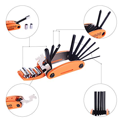 Image of Saddle Bag Bike Repair Tool Kits - Bicycle Tool Set with Bicycle Seat Packs and Bike Multi Function Tool Chain Tool Bike Tire Tool. 6 Month Warranty