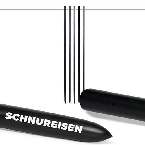 Novatool 5 Stück Schnureisen Ø16 x 800mm Schnurnägel Schnurnagel Erdnägel für Richtschnur Richtschnurhalter Erdnagel Eisenstange Pflasternagel Erdungsstange Stab Rankhilfe Nivellierstaange