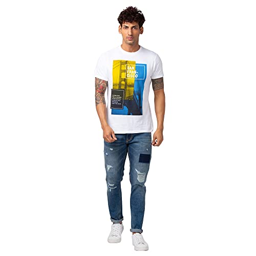 Image of Spykar Men's Kano Slim Fit Mid-Rise Jeans (Ankle Length)