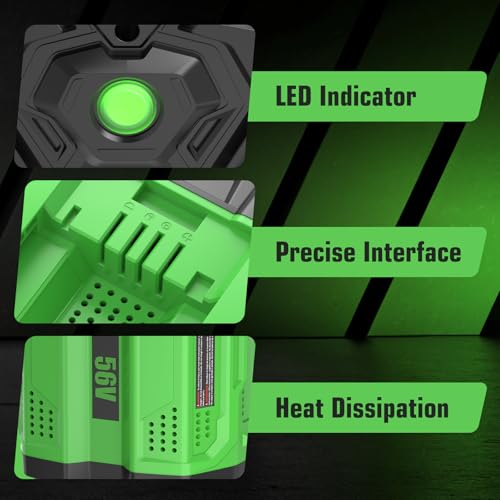Image of 2 Packs 5.0Ah Replacement for EGO 56V Battery BA2800T BA4200T(Green)
