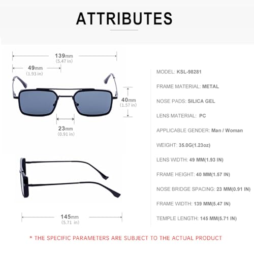 Vintage Small Rectangle Steampunk Sunglasses Men Luxury Punk Polygon for Man Classic Metal Frame2