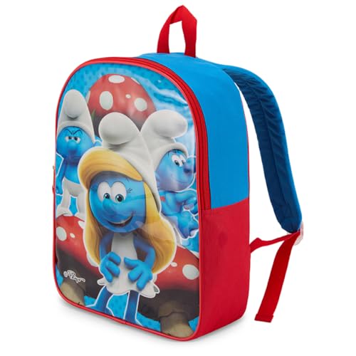 Nickelodeon Mochila infantil 15 para meninos | Alças acolchoadas e compartimento grande com zíper, Azul Smurfette, 15 Inch, Moderno
