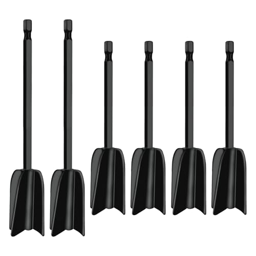 6 Stück Epoxidharz Rührer, Farbrührer Epoxidharz Mischpaddel, Epoxidharz Rührstab für 1/4 Bohrer, wiederverwendbarer Farbmischer für Epoxid, Silikonmischen, Malen, Keramikglasur