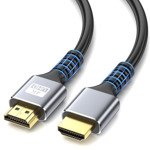 looyotul 4k Cavo Hdmi 5m Ultra Alta Velocità Cavo 2.0 HDMI 4K@60Hz 18gbps Connettore Placcato Oro 3D ARC Ethernet HDMI per HDTV Monitor Laptop Roku TV PS4/PS5 (Argento)