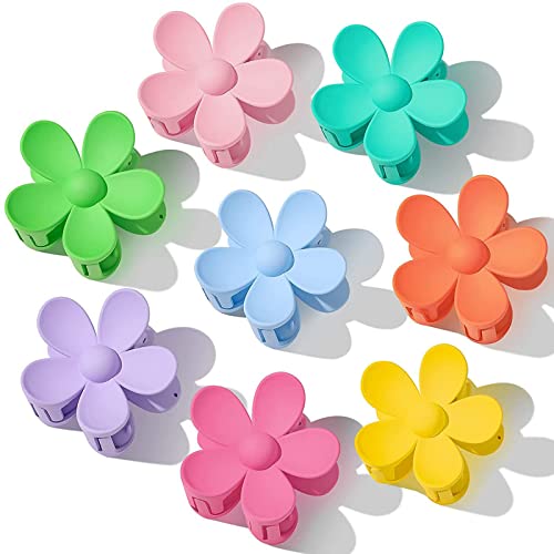 8 pinzas para el pelo de flores grandes para mujeres y niñas, pelo grueso, antideslizante, fuerte sujeción, pinzas para el pelo, accesorios para cabello fino Cover