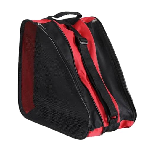 Zxpjkyu Skate Carrier Bag for Roller and Ice Skates with Ample Storage, red