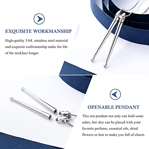 constantlife Drumsticks Cremation Memorial Jewelry for Ashes Stainless Steel Urn Pendant Necklace Rock Drummer Music Keepsake Gift3