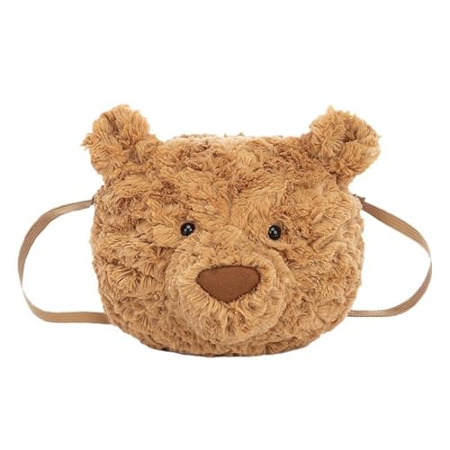 Bear Crossbody Bag 3D Cute Crossbody Bag Plush Casual Messenger Bag Shoulder Bag