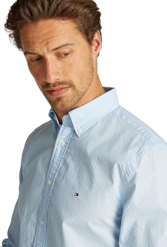 Tommy Hilfiger Herren Hemd Flex Poplin Polka Dot Regular Fit, Blau (Sweet Blue/White Dot), XS – Ansicht 3