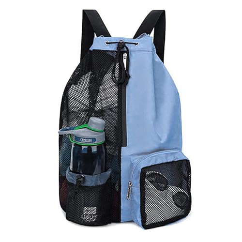 Mochila De Piscina De Natação Com Cordão Seca E Úmida (Azul)