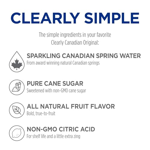 Image of Clearly Canadian Sparkling Flavored Water, 11 oz Glass Bottles - Variety of Refreshing Flavors, Premium Carbonated Beverage, Available in 12-Pack and 24-Pack Options (12 Pack, Cherry /Blackberry)