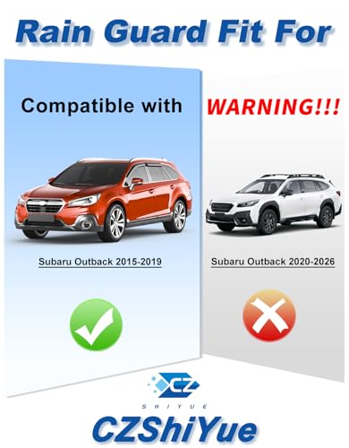 Image of Extra-Thick Window Rain Guards Fit for Subaru Outback 2015 2016 2017 2018 2019 Window Deflectors Window Vent Visors Shades