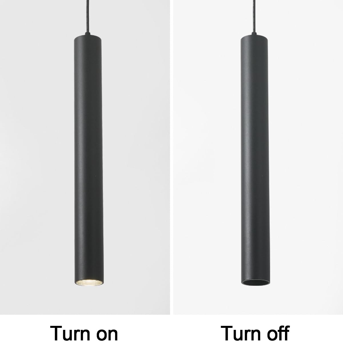 Suspension Moderne cylindrique à Tube Long pour îlot de Cuisine, Lustre en Aluminium Noir, luminaire réglable pour Chambre ou Couloir
