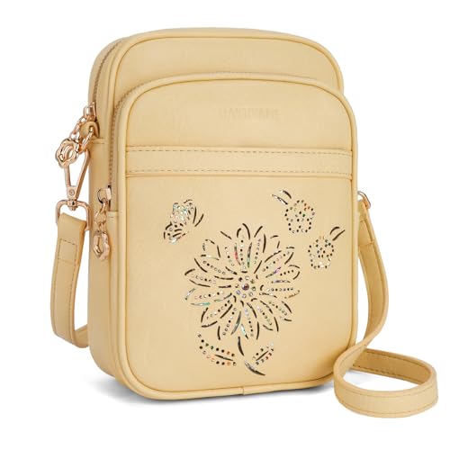Image of Small Crossbody Bags for Women, RFID Phone Purse with Card Slots, Triple Compartments Lightweight Shoulder Bag