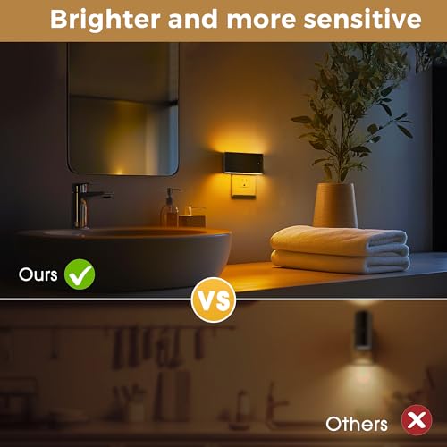Image of L LOHAS LED Night Light, 2 Pack Dimmable Modern LED Night Lights Plug into Wall,Dusk to Dawn Sensor Night Lights for Kid, 0-100LM 2000K Amber Nightlight for Hallway Bedroom Stairway