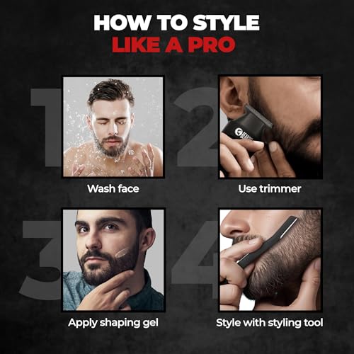 Image of Beardo Precision Edge Combo | Shaping Gel + Ape-X Go Pocket Trimmer + Styling Tool | Precision Beard Grooming Kit for Men | Perfect Beard Lines, Clean Cheek Line, Jawline & Styling Tool | Gromming Kit