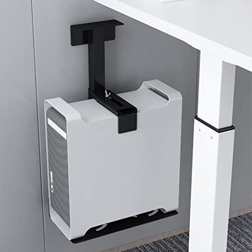 Soporte para CPU de suelo, soporte ajustable para torre de computadora de escritorio, montaje bajo escritorio, ancho ajustable de 13,5 a 23,5 cm, apto para la mayoría de tamaños, negro/blanco miniatura 7