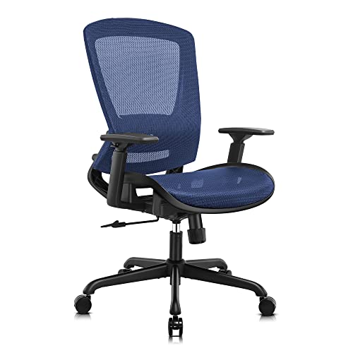 Image of ELABEST Ergonomic Mesh Office Chair,Comfy Computer Desk Chair - BIFMA 5.1 Certified Commercial Swivel Task Chair for Home Office - Adjustable Lumbar Support & Armrests,Tilt Function,Wide Seat