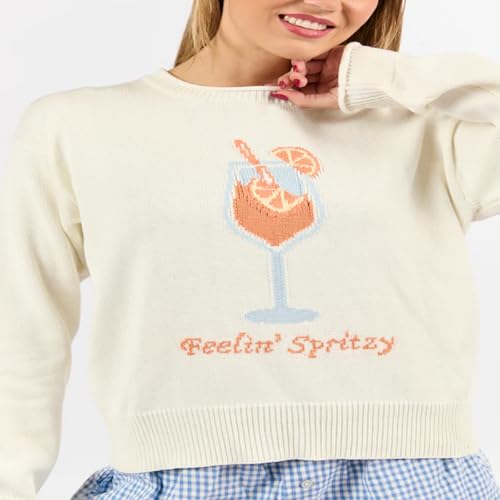 Women Y2K Graphic Sweater top Lobster Star Print Long Sleeve Knit Pullover Cute Oversized Vintage Streetwear4