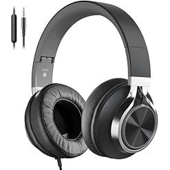 AC01 Headphones Wired Over Ear, Corded Stereo Headsets with Microphone Volume Control for Adults Teens Kids 3.5mm for Cellphones, Tablets, Laptop, Chromebook (Black Grey) - Les Beatles, Paul McCartney, John Lennon, RIngo Starr, George Harrison