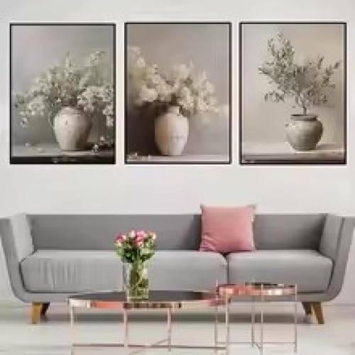 Affiche vintage de fleurs printanières sur toile botanique pour décoration salon