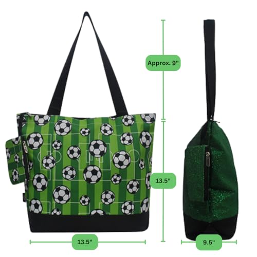 Image of NGIL Medium Top Zipper Closure Canvas Tote Bag with Attached Matching Coin Purse For Moms and Nurses