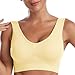 MaMiDay Cotton Bras for Women 5 Pack Sports Bras for Women Seamless Wireless Workout Everyday Sleep Bra Comfortable & Breathable Removeable Pads Beige