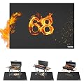Tamfile Large 68 x 48 Inch Under Grill Mats for Outdoor Grill, Double-Sided Fireproof Heat-Resistant Pad, Indoor Fireplace/Fire Pit Rubber Mat, Oil-Proof Waterproof BBQ Protector for Deck and Patio
