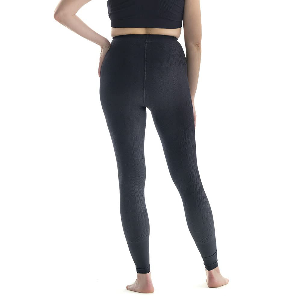SOLIDEA Leggings Compressione Graduata Donna Be You Tonic Micromassaggiante Compressione Graduata 15/21 mmHg Guaina Modellante Donna, Leggings Anticellulite (Nero, 42)