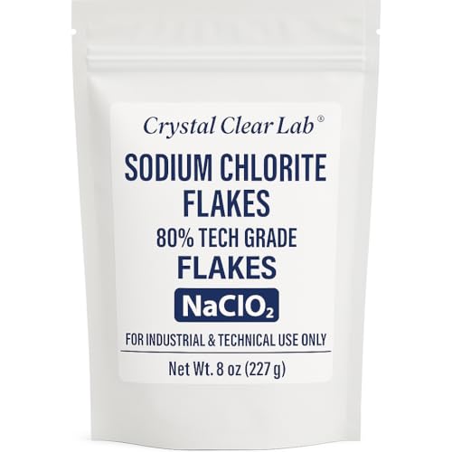 Crystal Clear Lab Sodium Chlorite 80% Flakes - 8oz Tech Grade Powder 240g (1 Bag)
