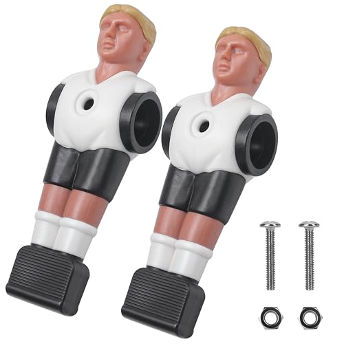2PCS Replacement Foosball Players Set, Foosball Men Team Set, Soccer Player, Plastic Parts Replacement for Football Table (Man Shape, 2 Hexagon Nuts Included)