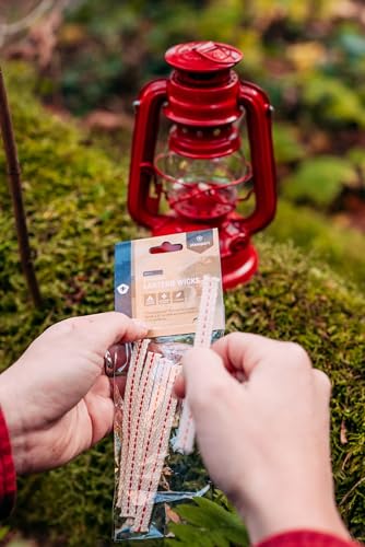 Image of Stansport Hurricane Lantern - Classic Metal Kerosene Oil Lamp with Glass Globe and Adjustable Wick - Portable Emergency Lighting & Decorative Indoor /Outdoor Camping Lantern, Red