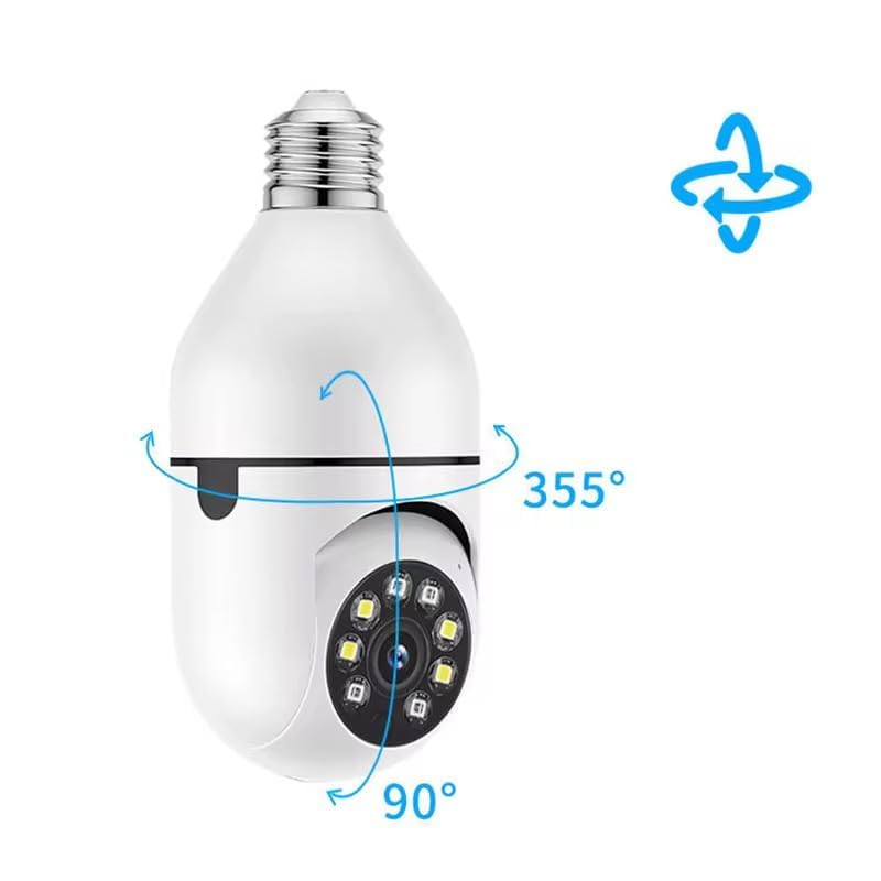 Image of SIFER 1080p HD Smart Wi-Fi CCTV Home Security Camera | Indoor 360 Smart CCTV Camera | Bulb Camera | 128GB SD Card Support (Not Included) | Perfect for Home, Office Monitoring
