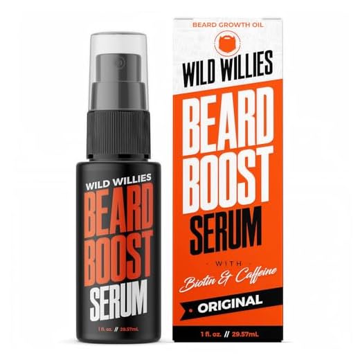 Beard Growth Serum with Biotin & Caffeine by Wild Willies - Natural Beard Care for Thicker, Fuller Healthier Beard - Mens Facial Hair Treatment for Grooming - Increases Thickness and Volume