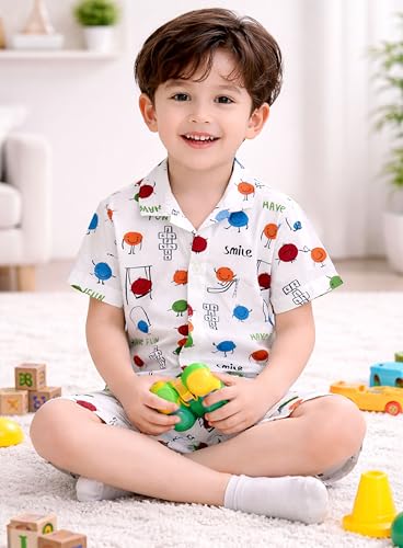 Image of 3BROS Baby Boys & Baby Girls Pure Cotton Clothing Set Casual Half Sleeves Shirt with Shorts Set For Boys & Girls