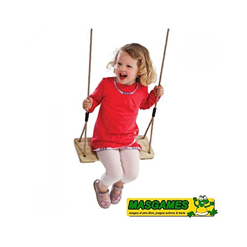 Asiento para columpio de madera con cuerdas de sintéticas, marca MASGAMES