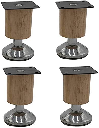 Juego de 4 patas para muebles, patas ajustables de madera maciza para sofá, mesa, gabinetes, estantes, patas ajustables de madera maciza, patas para gabinete, patas para mesa, patas para muebles (tam