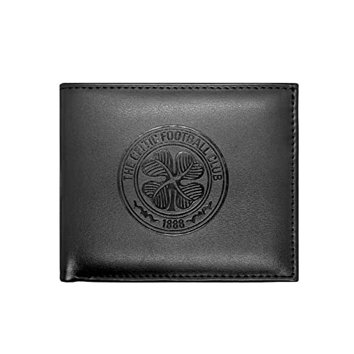 Celtic FC - Cartera Oficial con el Escudo Grabado - Negro - Negro