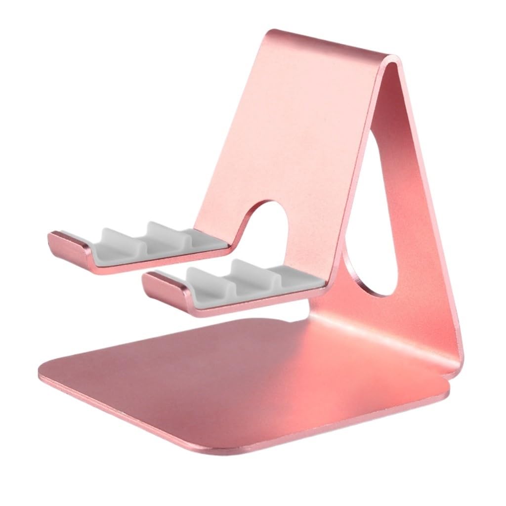 Support téléphone portable et tablette rose réglable pour bureau