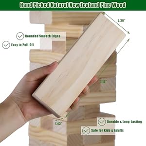 Olsa Jumbo Tumble Tower Outdoor Games 60pcs Large Blocks Stacking Lawn Yard Games for Kids Adults Family Stack to Over 5FT Giant Family Party Games for Christmas Holiday Olsa Jumbo Tumble Tower Outdoor Games 60pcs Large Blocks Stacking Lawn Yard Games for Kids Adults Family Stack to Over 5FT Giant Family Party Games for Christmas Holiday