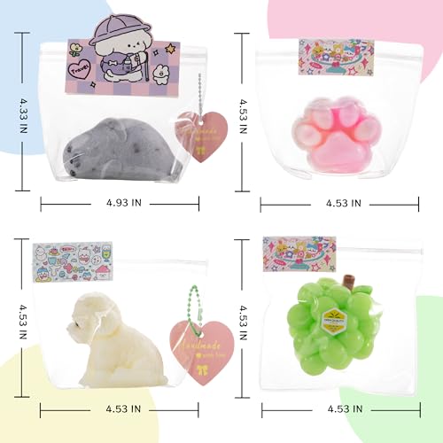 Image of taba Silicone Squishy Animal,Handmade taba Cute Squishy-Puppy, Seal, Cat Paw & Grape（4pcs）