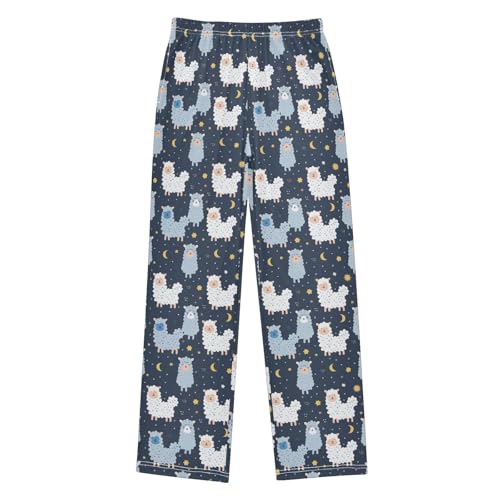 senya Cute Alpaca Moon 1 Long Pajama Pants Bottoms Soft Sleepwear with Pockets